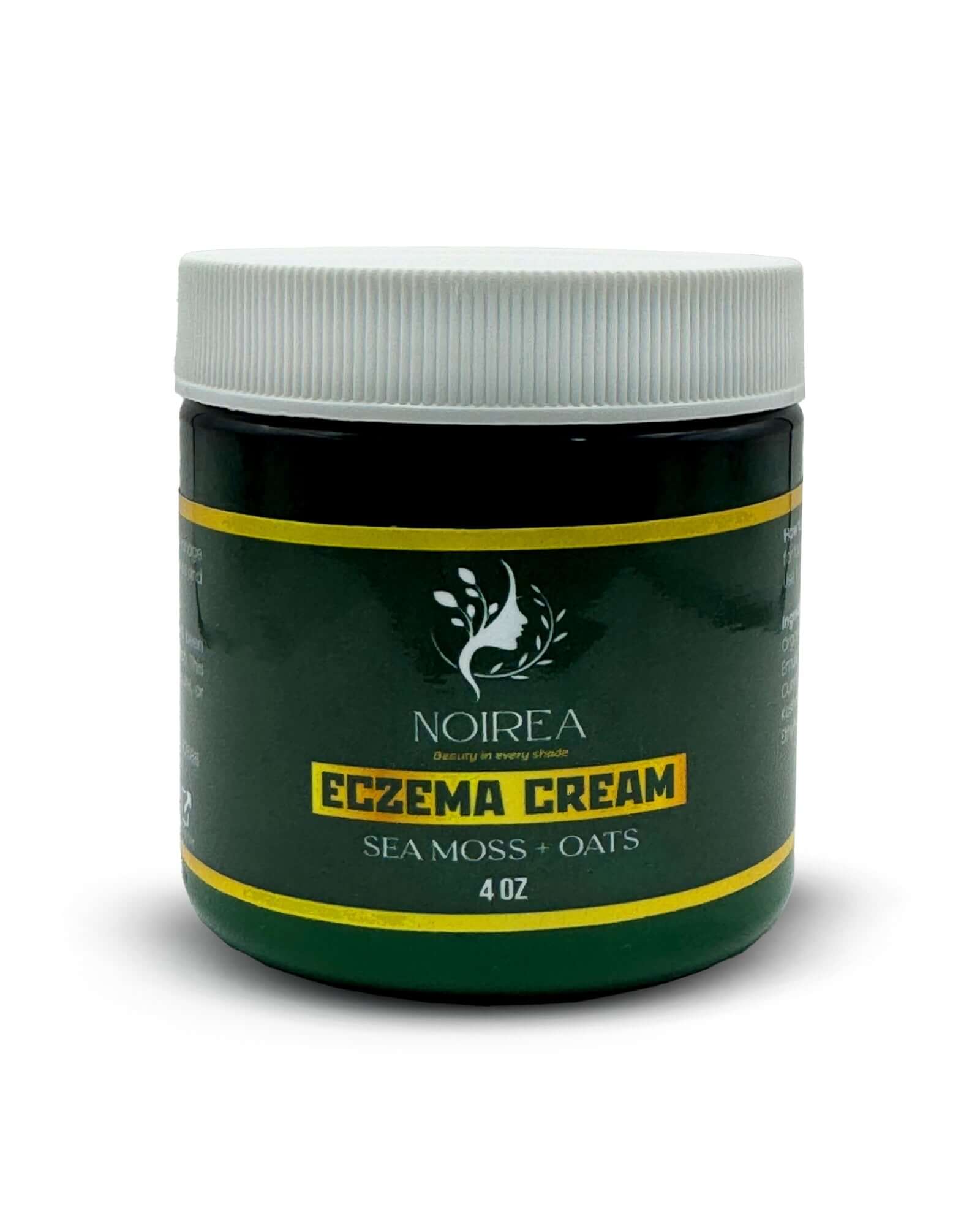 Sea Moss + Oats Eczema Relief Cream in a 4 oz jar, great for soothing eczema and moisturizing skin.